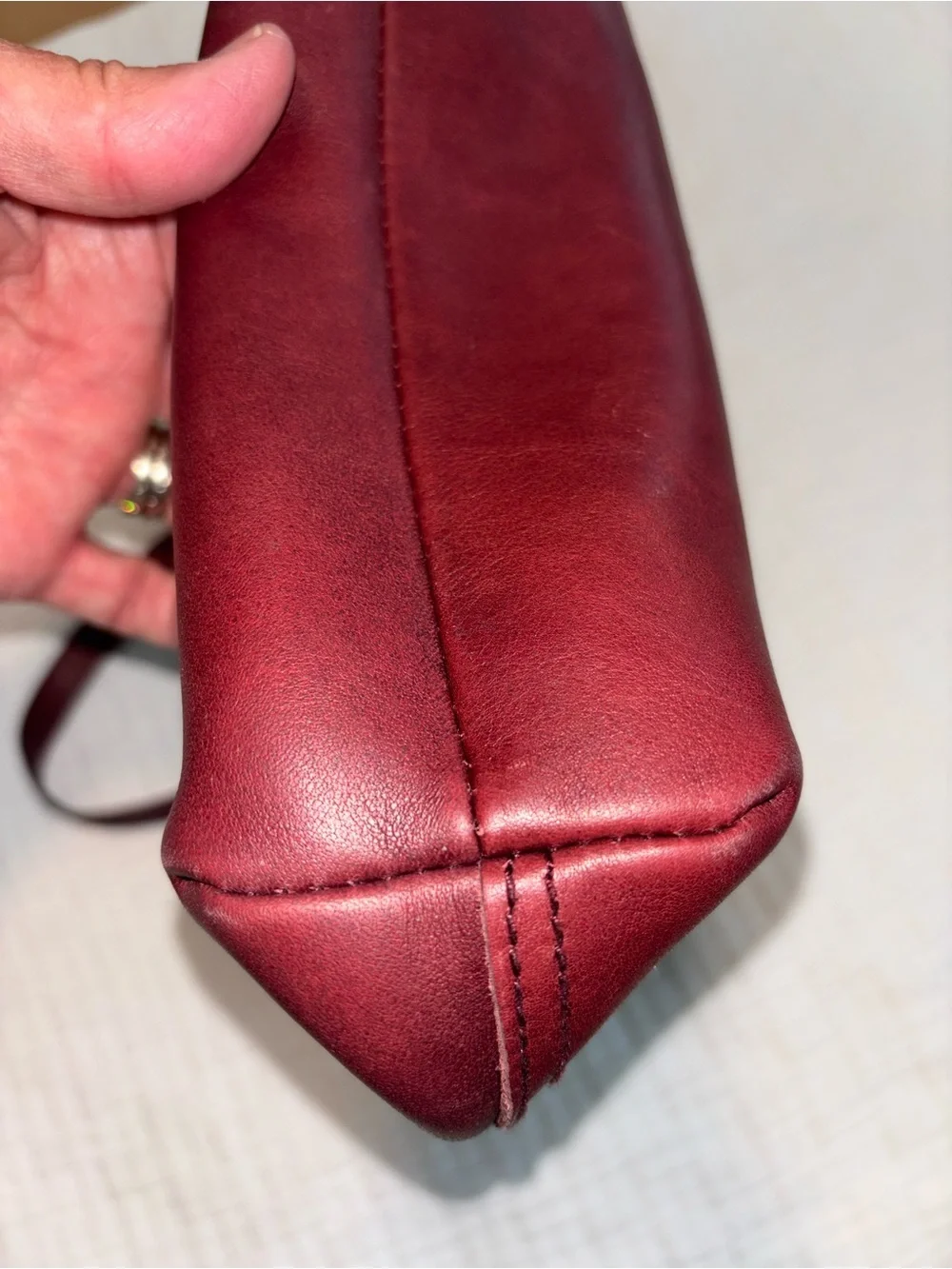 Madewell Small Zip-Top Transport Crossbody Bag Leather Dark Cabernet Burgundy